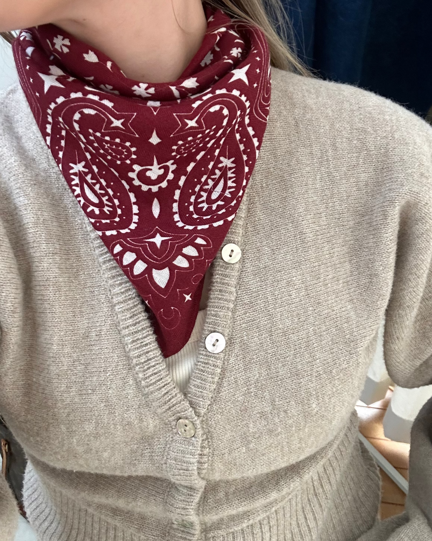 Burgundy scarf