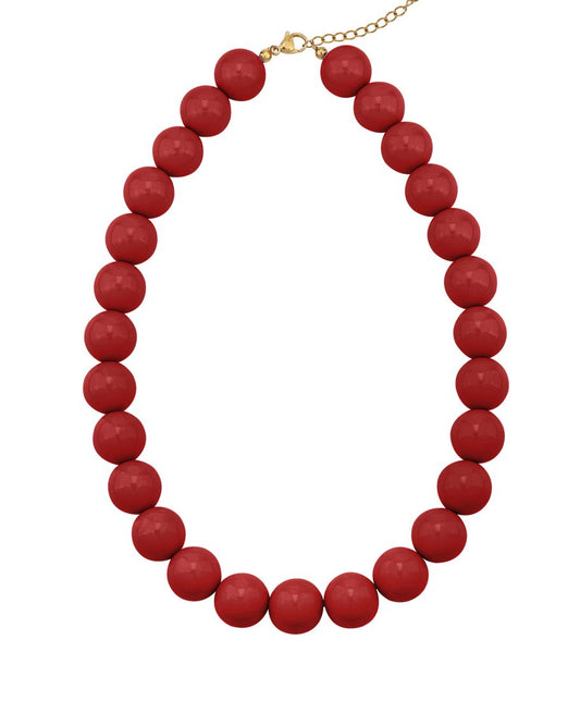 Kralen ketting wijnrood